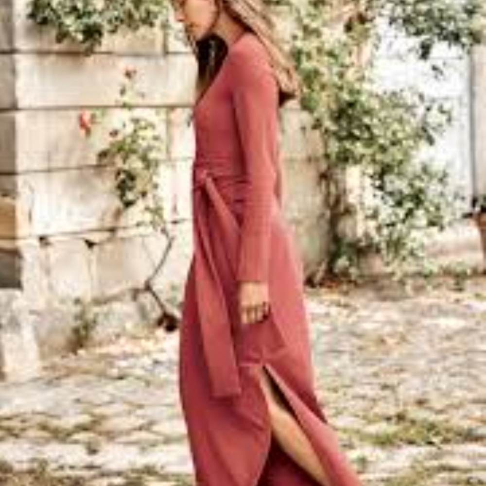 J. Jill Long Sleeve Dress in Coral of - Picture 7 of 8
